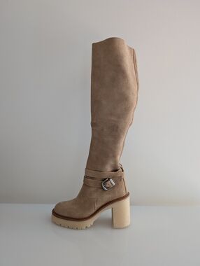 NWOT Free People Tan Suede Knee- High Boots EU 36 (US W6)